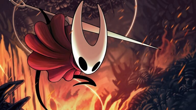 Hornet empunha sua agulha em arte de Hollow Knight: Silksong