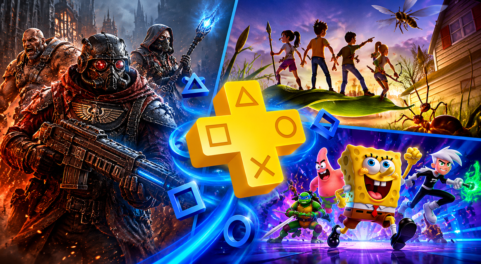 PS Plus junho tem Darktide, Grounded e Nickelodeon All-Star Brawl 2