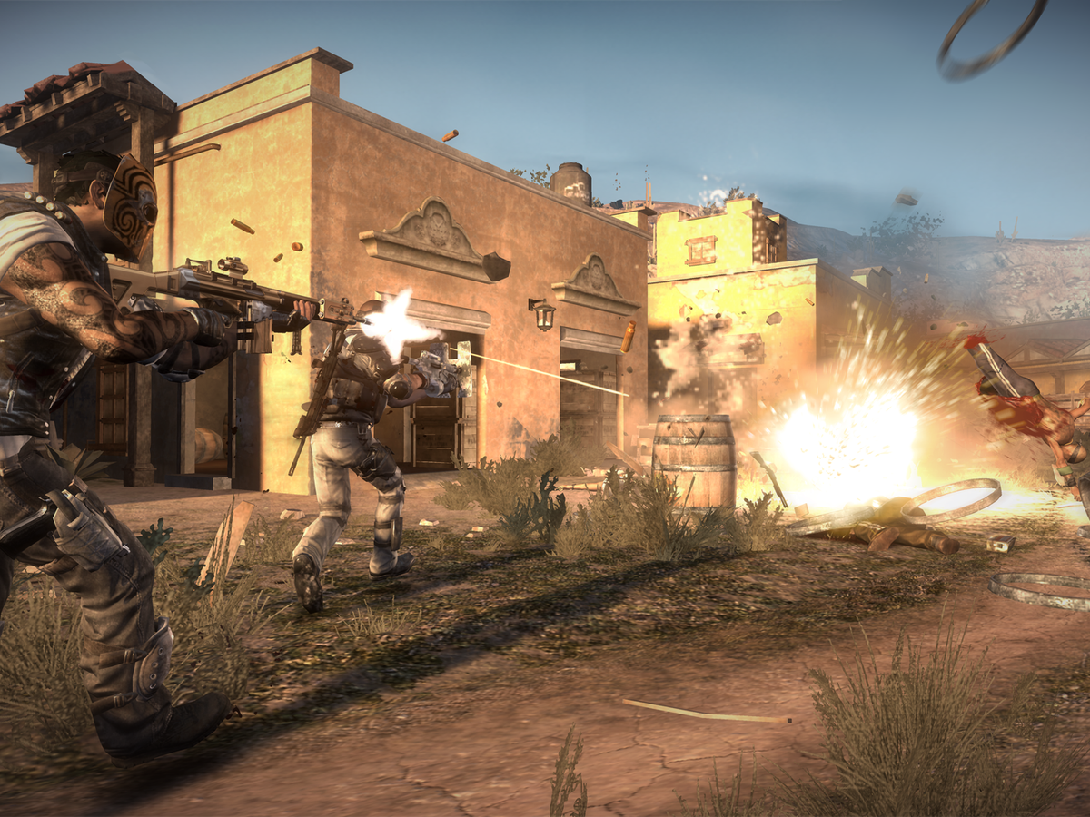 Army of Two The Devil's Cartel mostra dois jogadores em combate