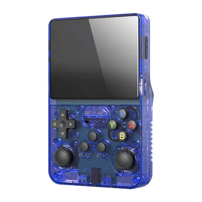 console portátil R36S transparente azul