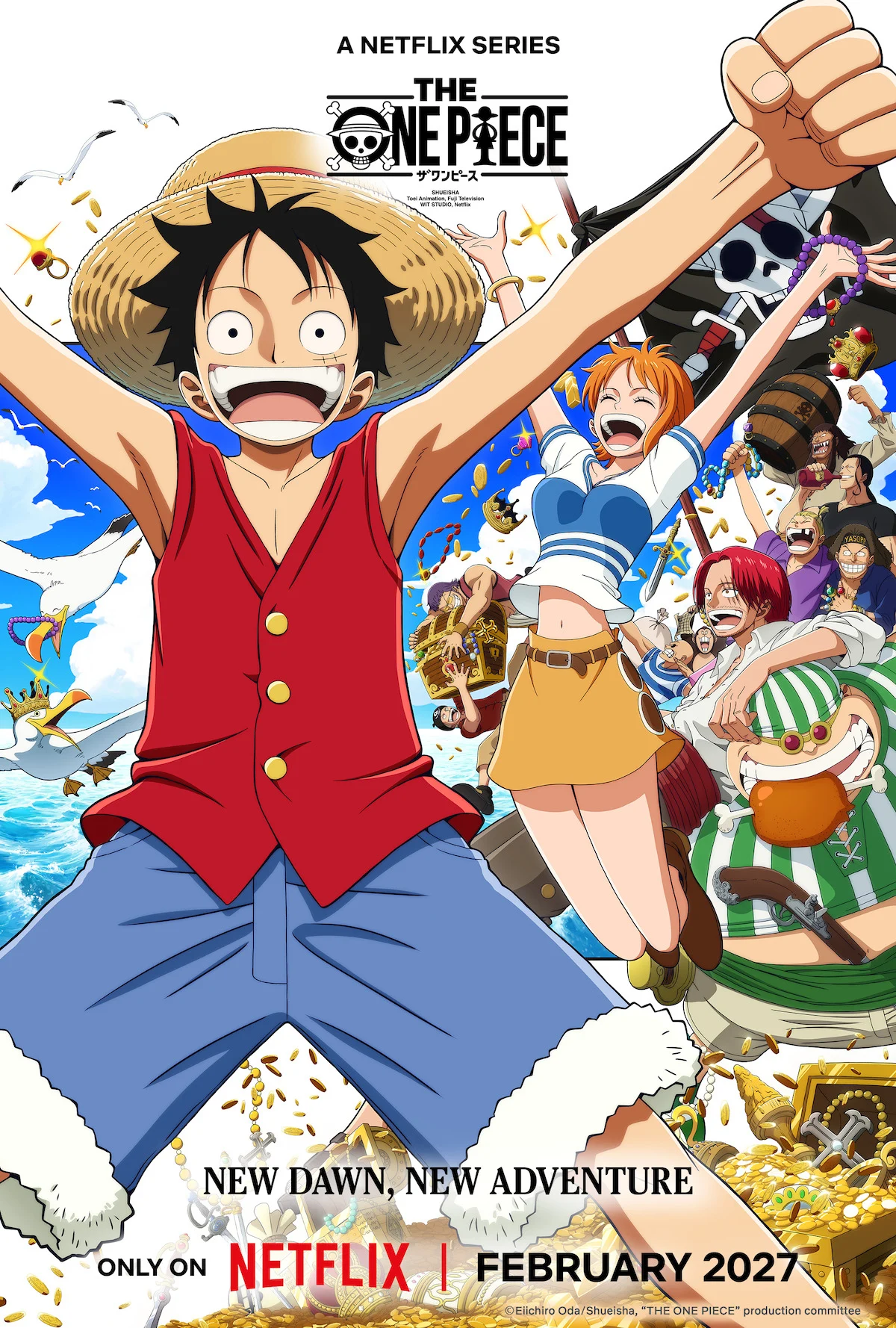 Pôster oficial do anime THE ONE PIECE da Netflix e WIT Studio