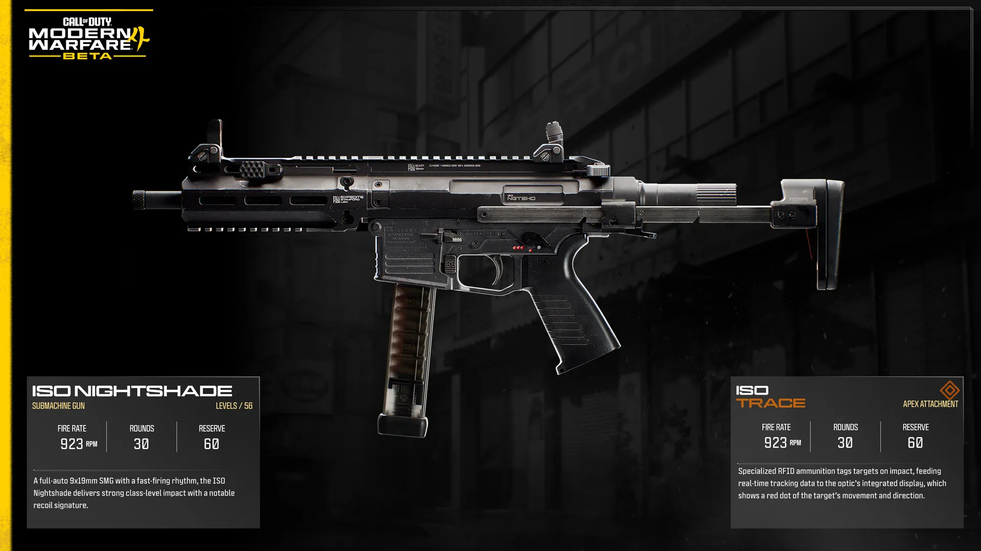 ISO Nightshade e acessório ISO Trace em Call of Duty Modern Warfare 4