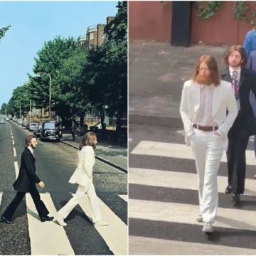 Beatles recriam capa de Abbey Road durante filmagens de cinebiografias