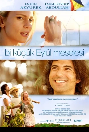 Farah Zeynep Abdullah e Engin Akyürek no pôster oficial de Bi Küçük Eylül Meselesi