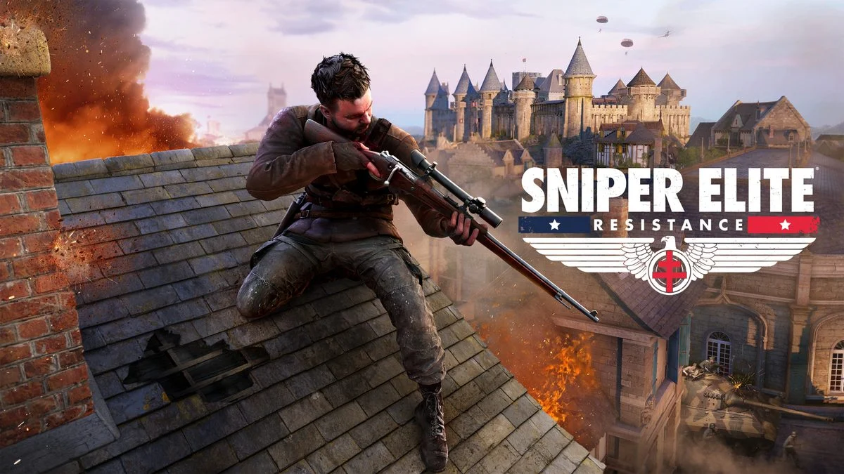 Soldado de Sniper Elite Resistance usando rifle com mira de precisão