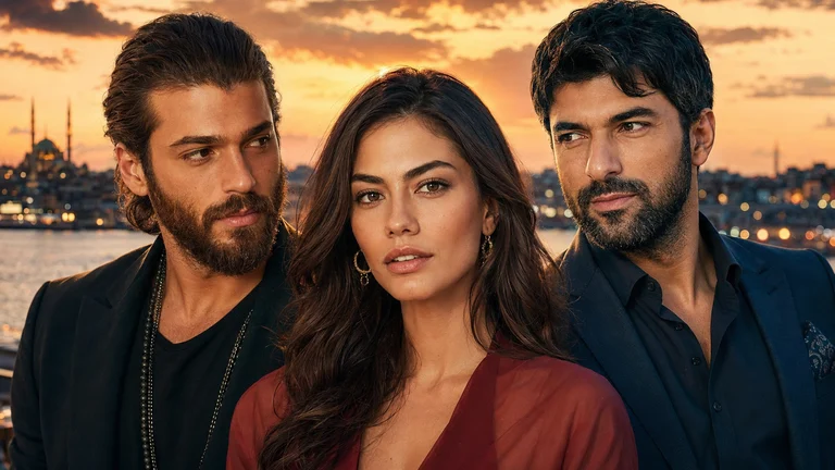 Can Yaman e Engin Akyürek estão entre os pares românticos mais conhecidos de Demet Özdemir nas produções turcas