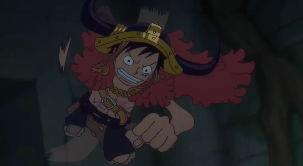 Luffy durante o arco de Elbaf em One Piece