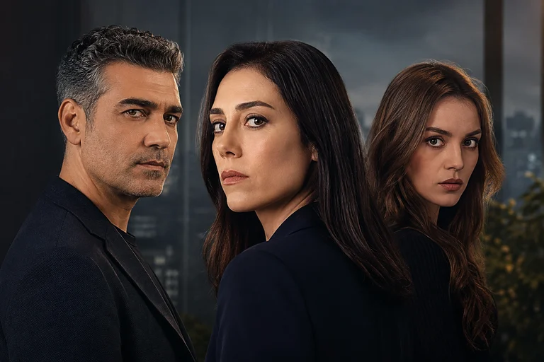 Asya, Volkan e Derin formam o triângulo central de Iludida, novela turca protagonizada por Cansu Dere, Caner Cindoruk e Melis Sezen