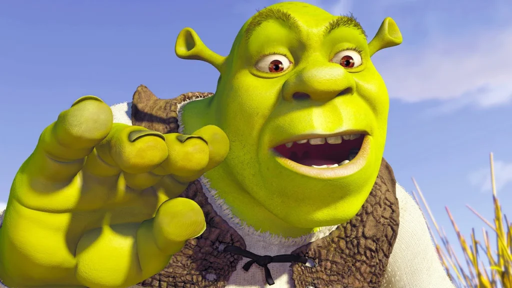 Shrek estende a mão em cena da animação