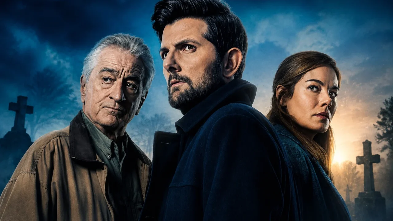 Robert De Niro, Adam Scott e Michelle Monaghan em O Homem que Sussurra