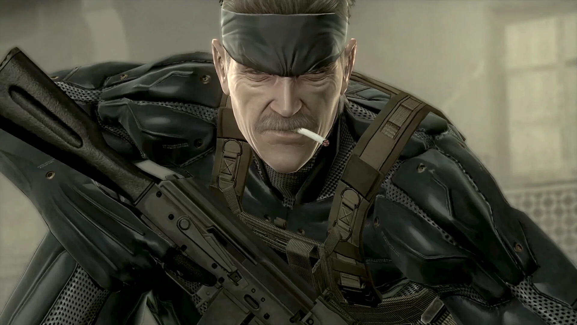 Old Snake em Metal Gear Solid 4 Guns of the Patriots