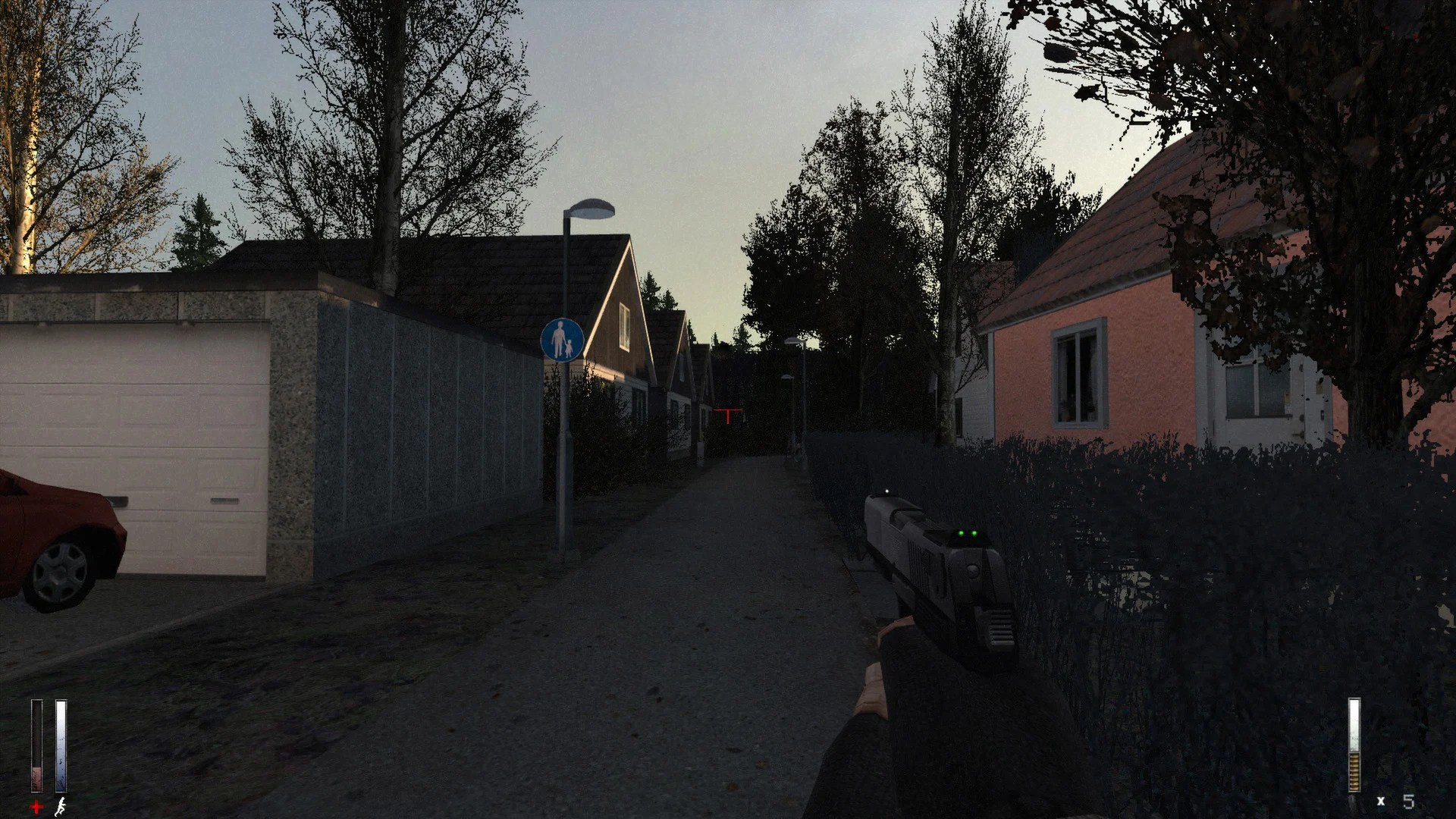 Cena noturna do jogo de terror Cry of Fear para PC
