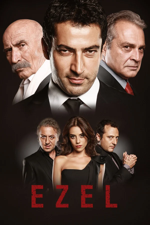 Kenan İmirzalıoğlu e elenco de Ezel em pôster oficial da novela turca