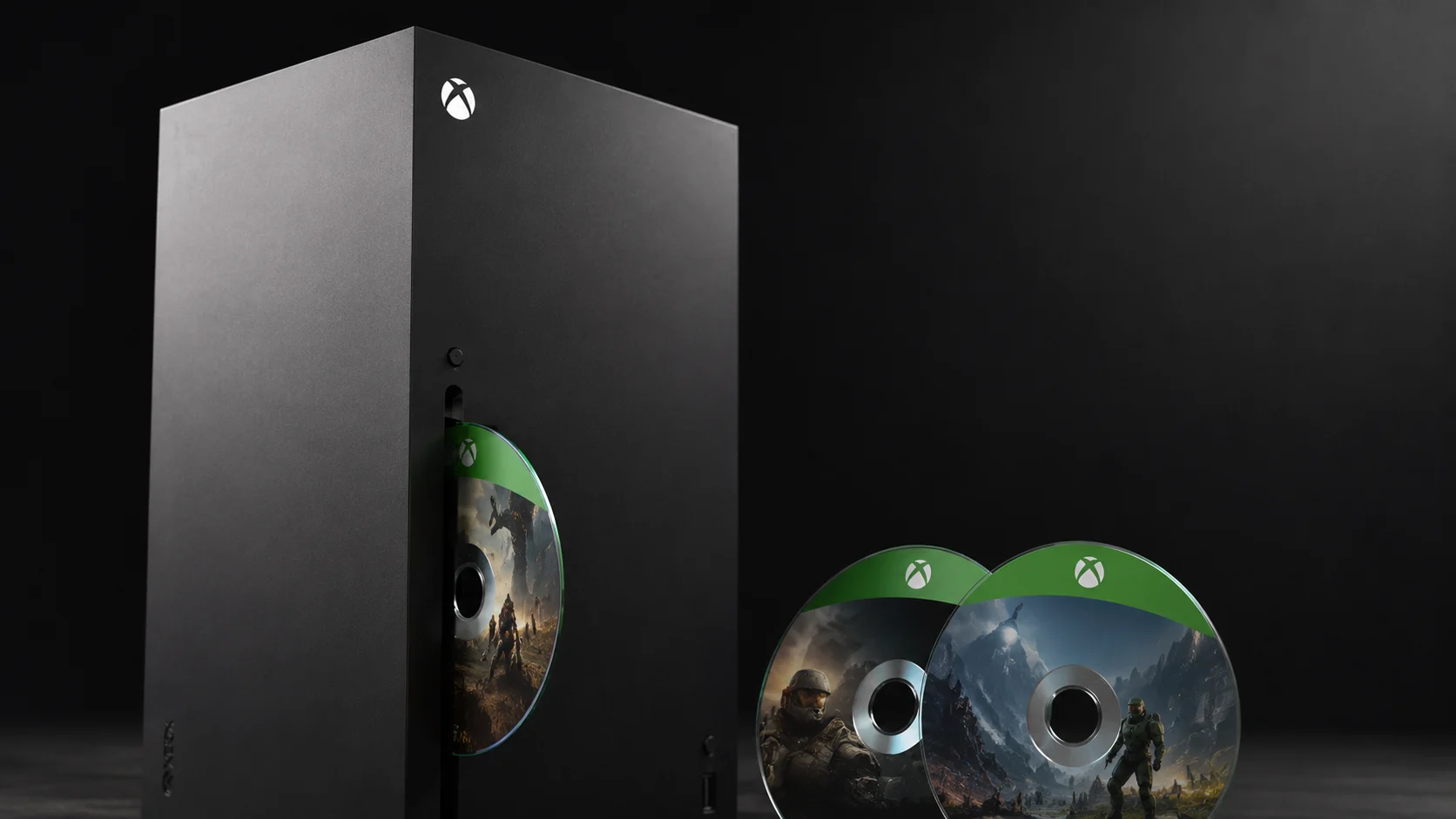 Xbox Series X com disco de Gears 5 inserido apresenta conversão de jogos físicos em licenças digitais