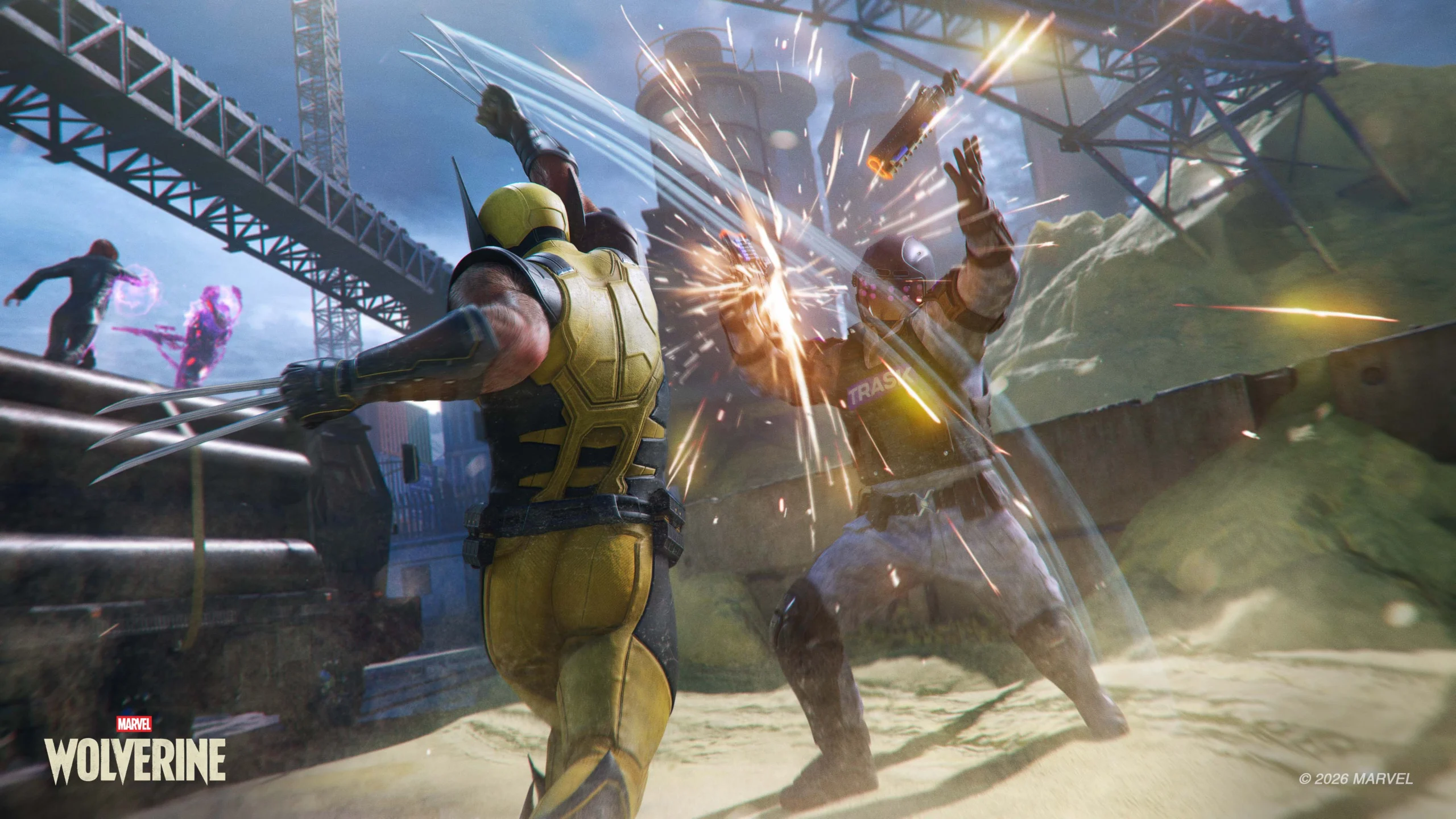 Wolverine atacando um inimigo durante combate em Marvel's Wolverine