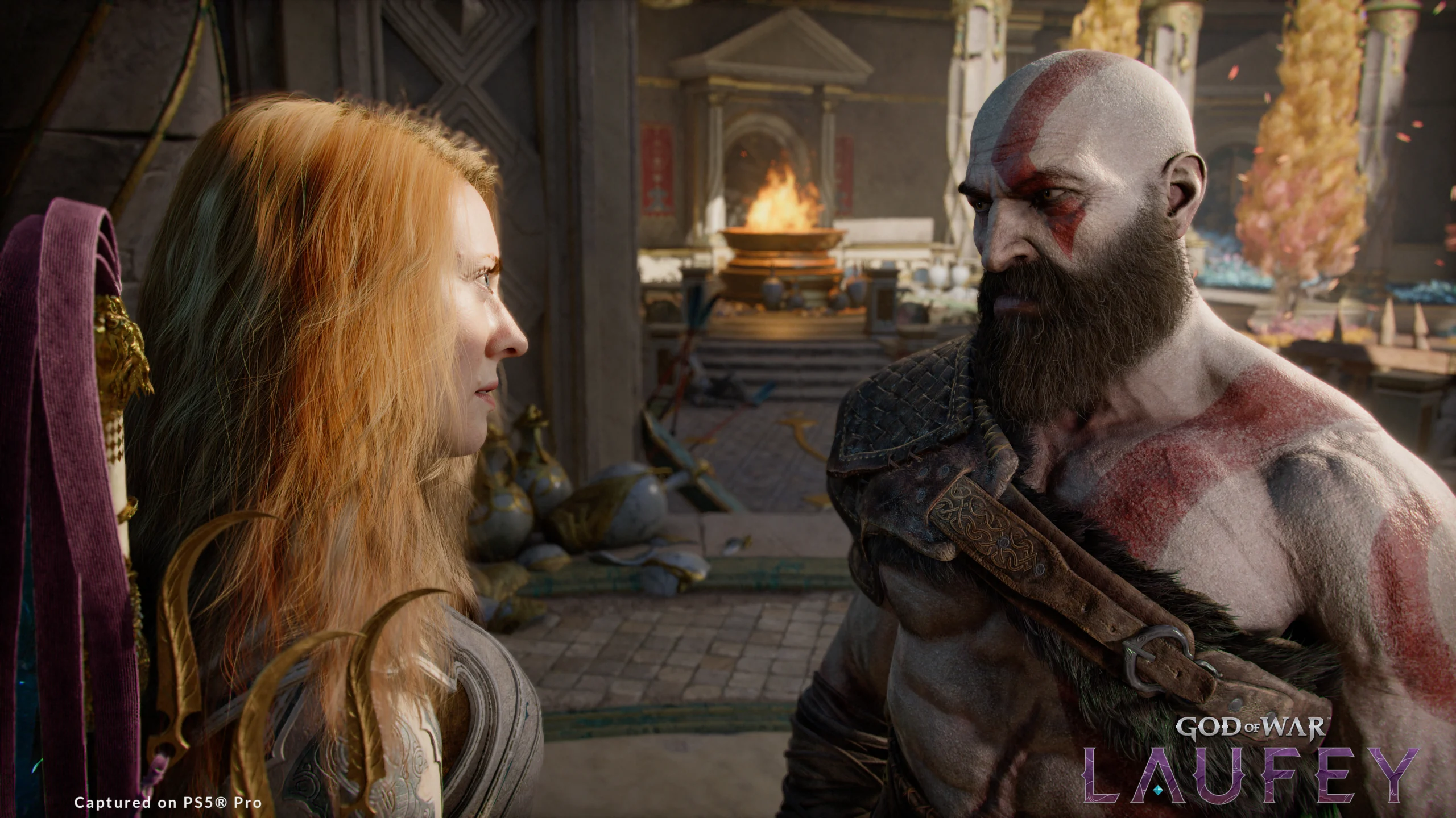 Faye e Kratos frente a frente em God of War Laufey