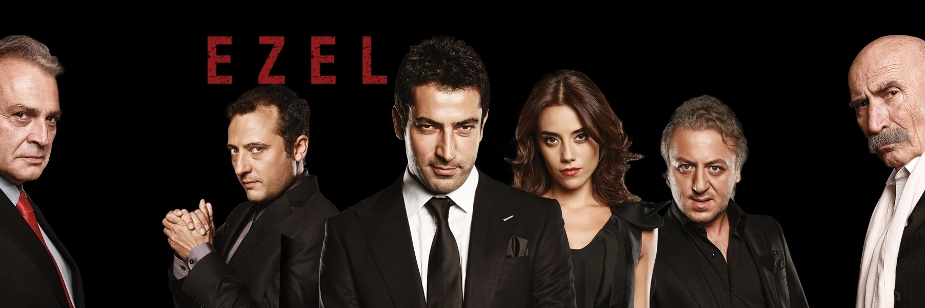 Elenco de Ezel com Kenan İmirzalıoğlu, Cansu Dere, Yiğit Özşener e Tuncel Kurtiz