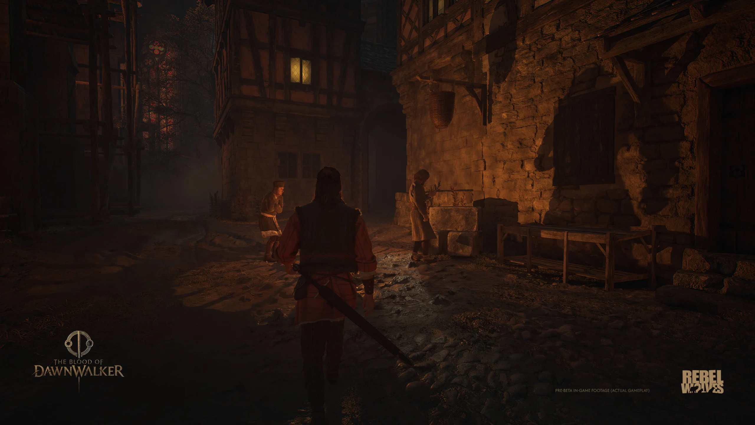 Coen explora uma área escura de The Blood of Dawnwalker