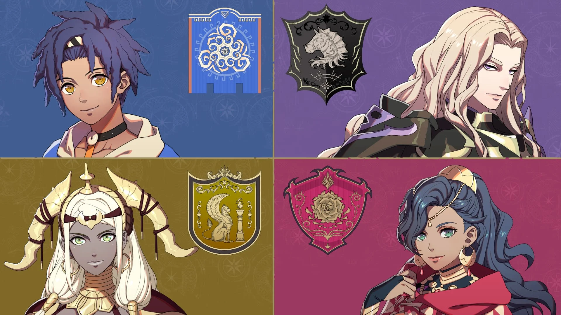 Cai, Dietrich, Theodora e Leda em Fire Emblem Fortune's Weave