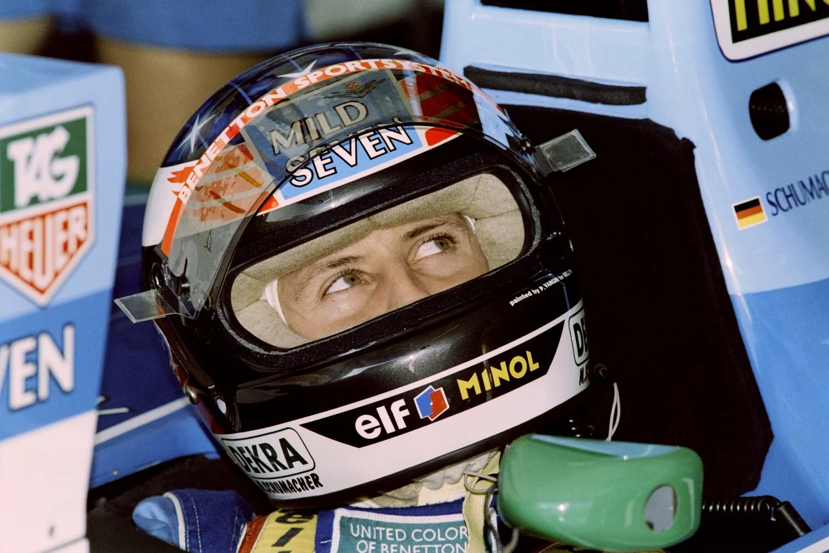 Michael Schumacher dentro do Benetton durante a temporada de Fórmula 1 de 1994