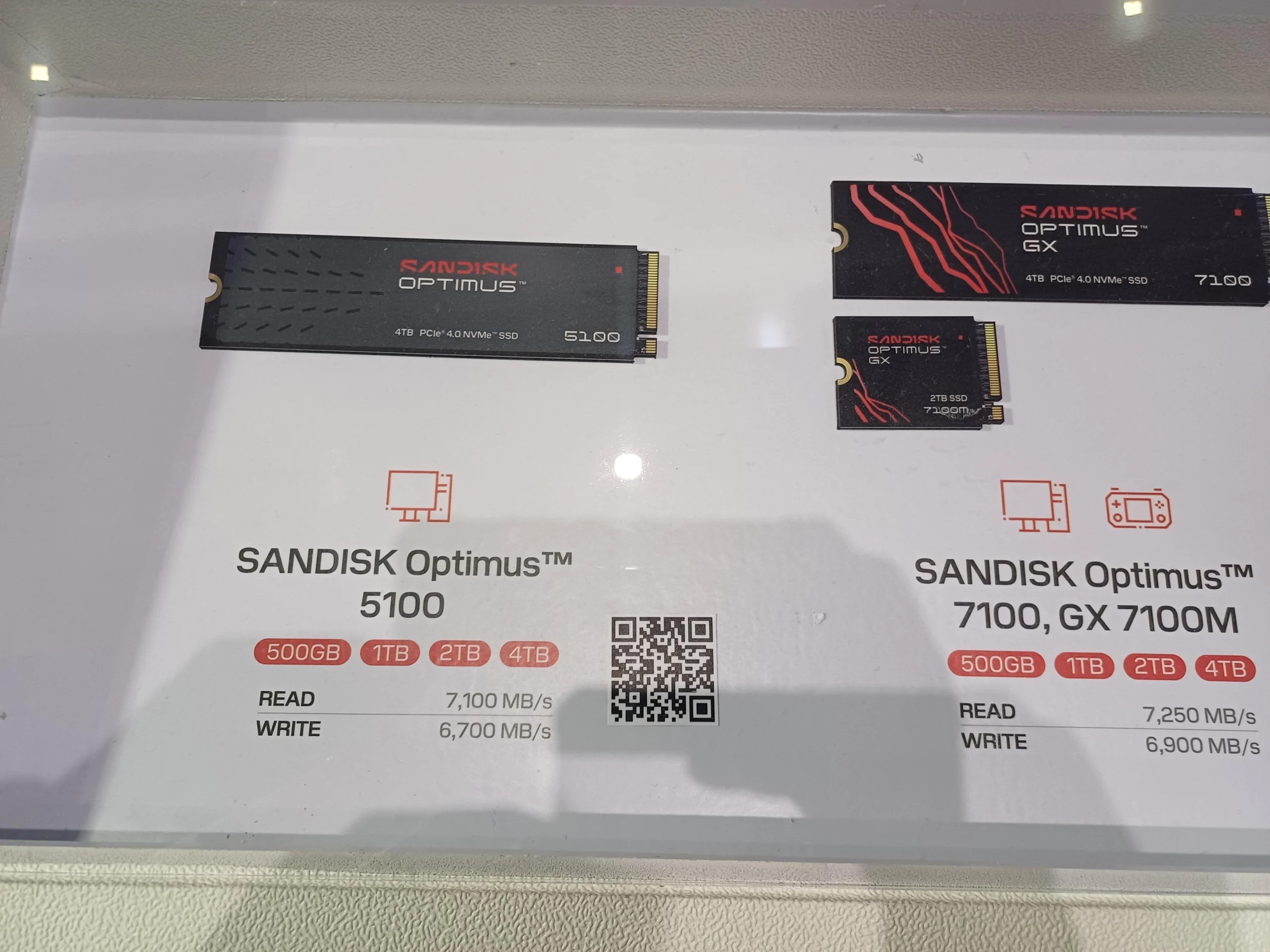 Exemplos de SSDs M.2 NVMe PCIe 4.0 usados para armazenamento de alta velocidade