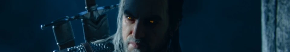 Olhos de Geralt brilhando com o mod Glowing Witcher Eyes em The Witcher 3