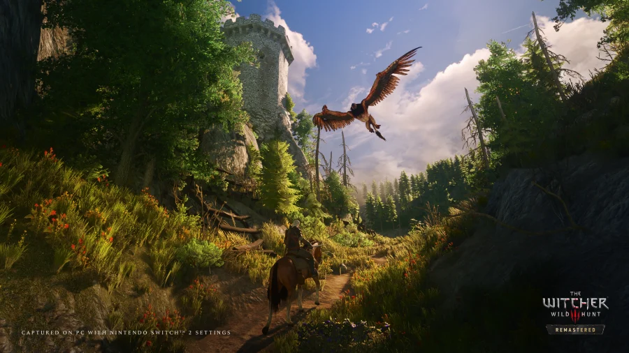 The Witcher 3 Remastered rodando no Nintendo Switch 2