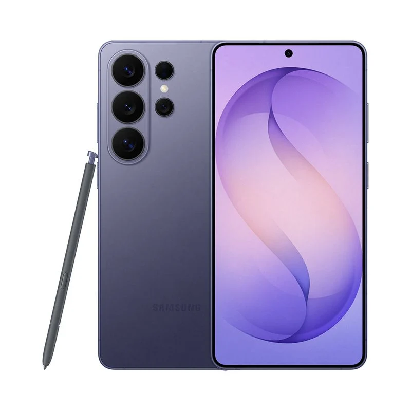 Galaxy S26 Ultra na cor violeta com S Pen ao lado