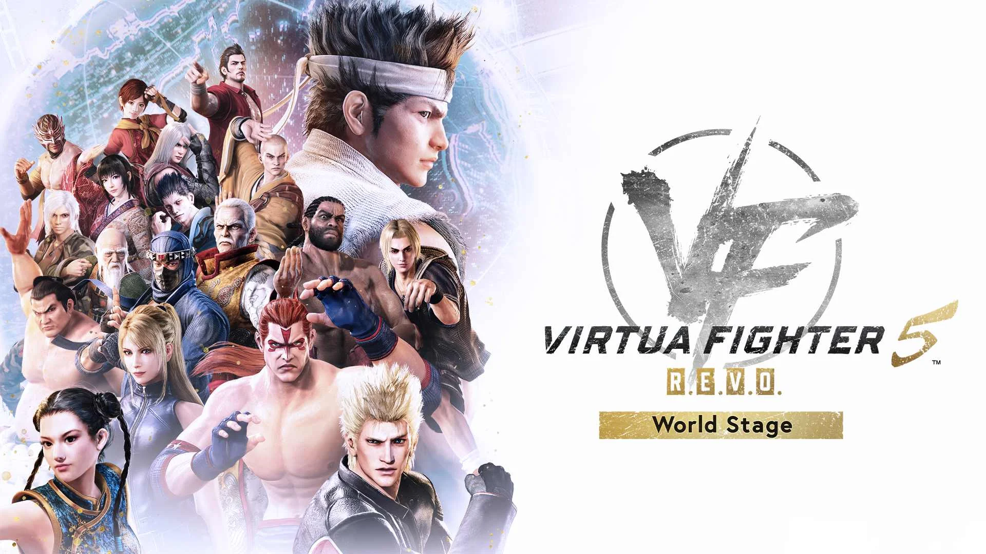 Lutadores se enfrentando em Virtua Fighter 5 R.E.V.O. World Stage