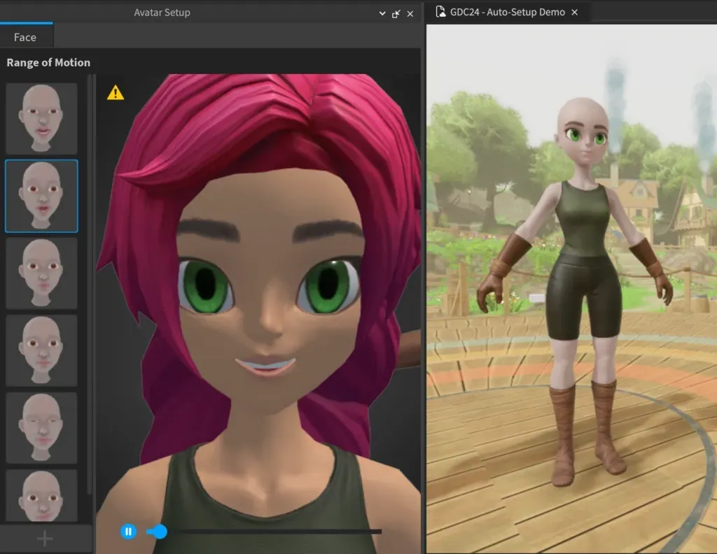 Ferramenta de configuração de avatar mostrando personagem do Roblox
