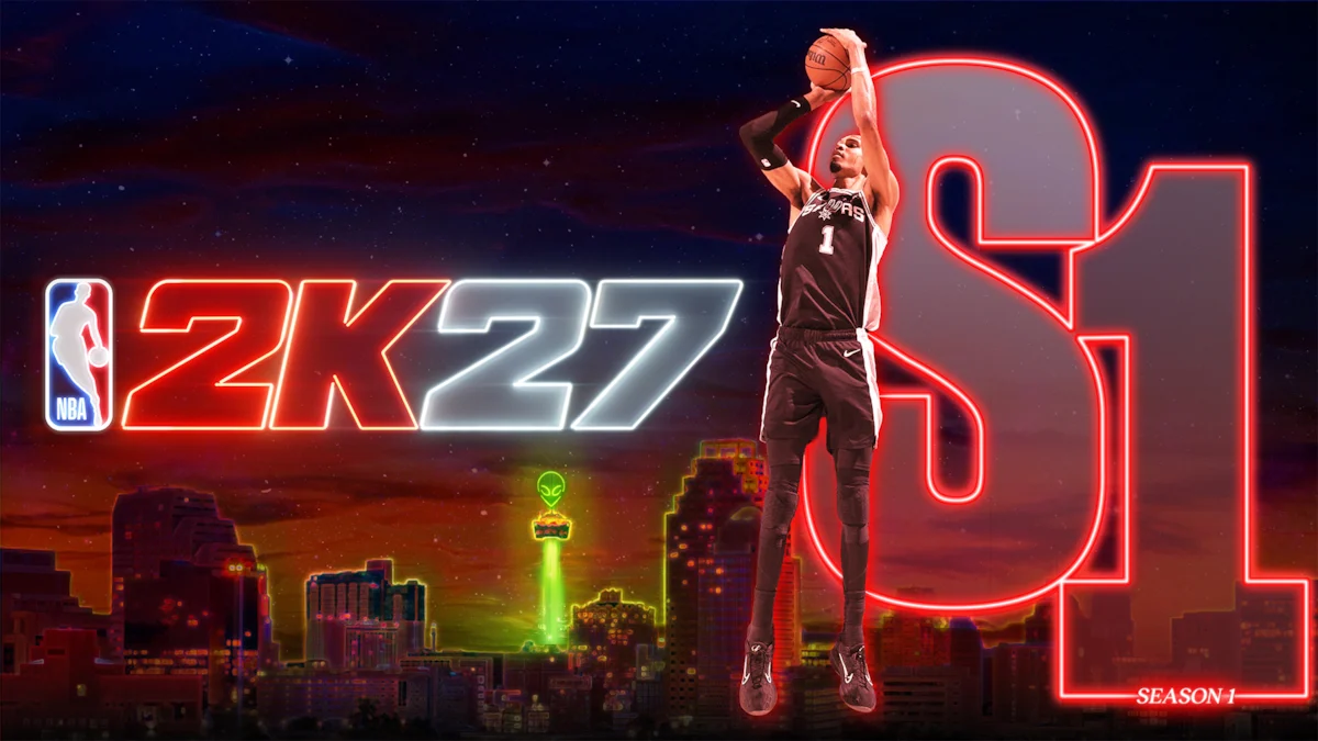 Victor Wembanyama na arte da Temporada 1 de NBA 2K27