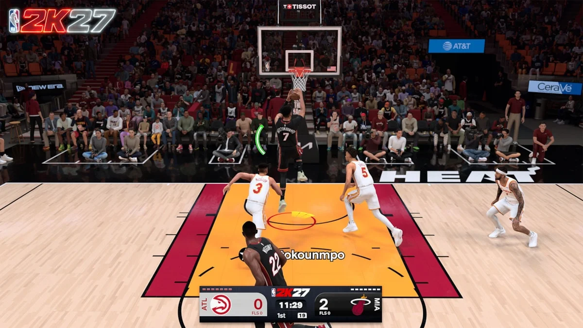 Dunk Meter durante uma enterrada em NBA 2K27