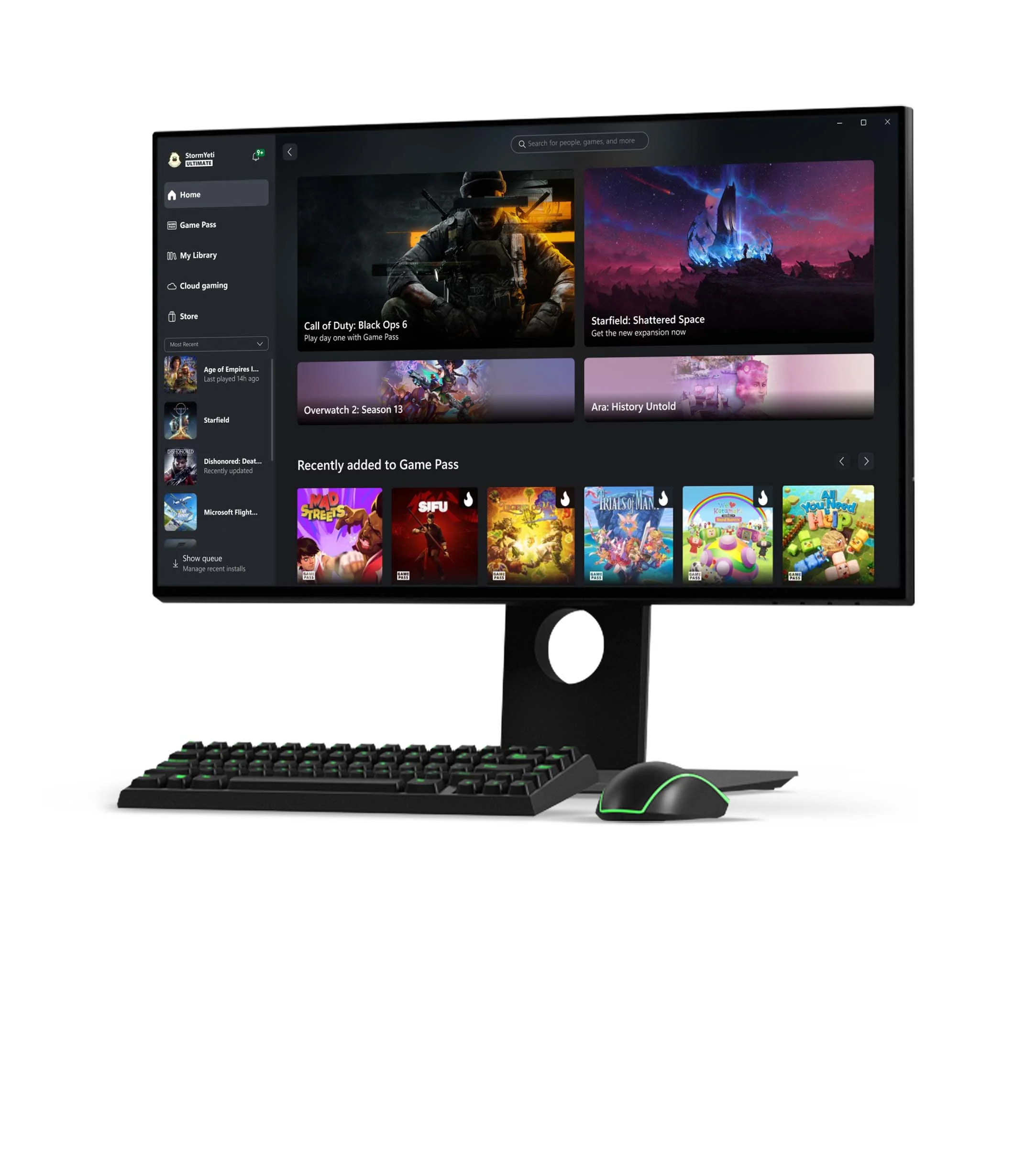 Computador com o aplicativo Xbox aberto no Windows