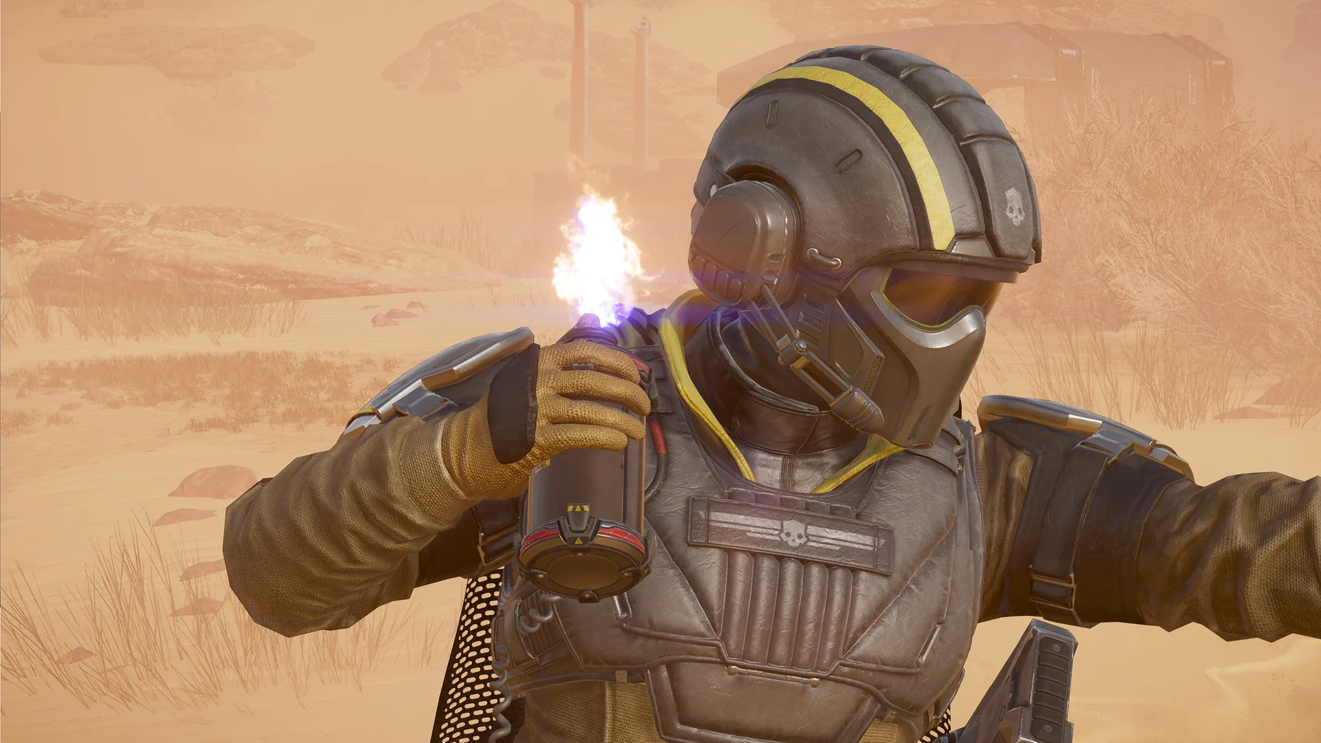 Helldiver segurando a granada G-8 Imolante em Helldivers 2
