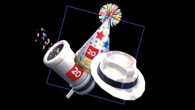 Itens comemorativos aparecem entre as recompensas preparadas para os 20 anos do Roblox — Imagem: Roblox/Divulgação