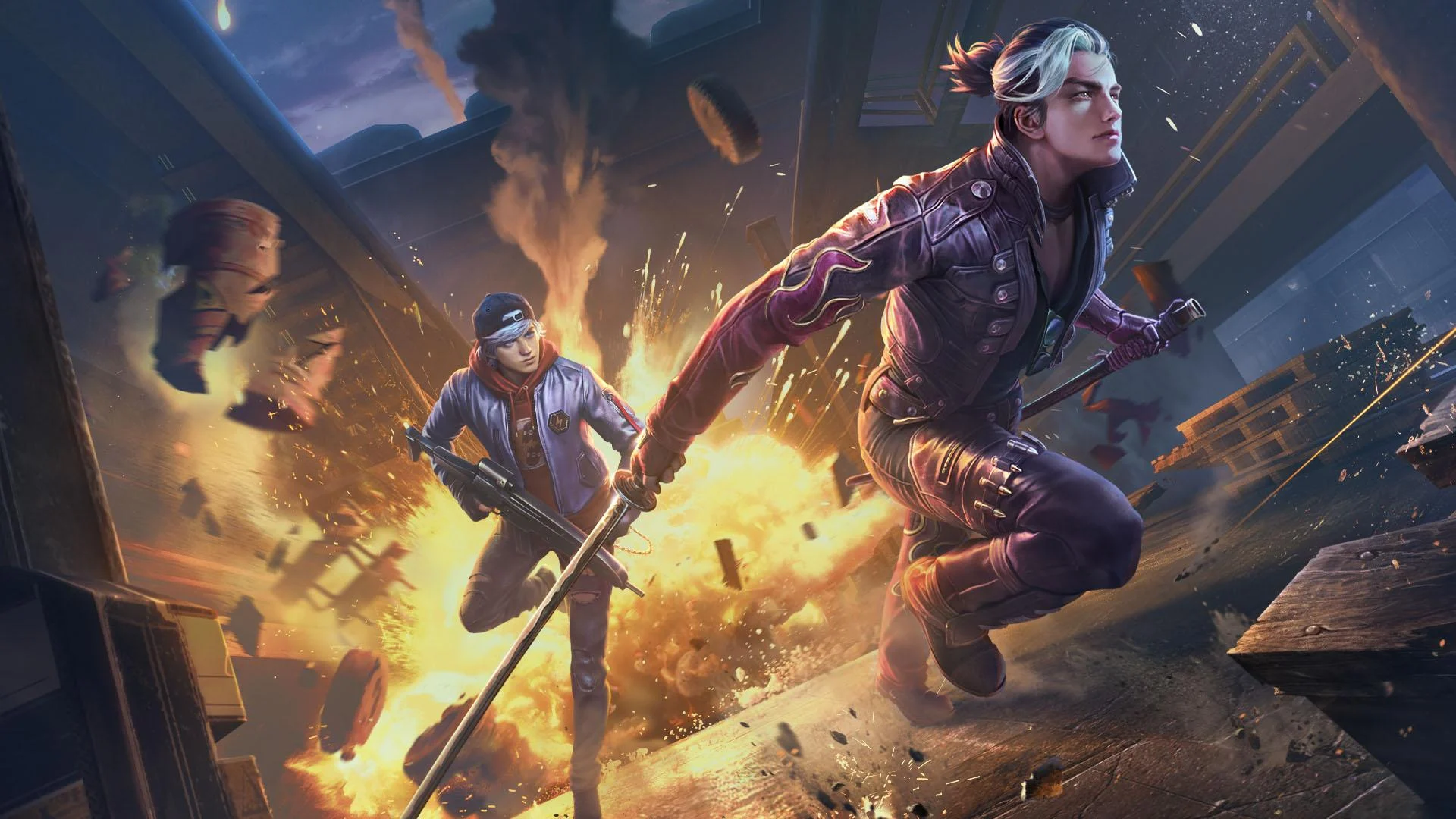 Personagens de Free Fire em arte oficial do jogo