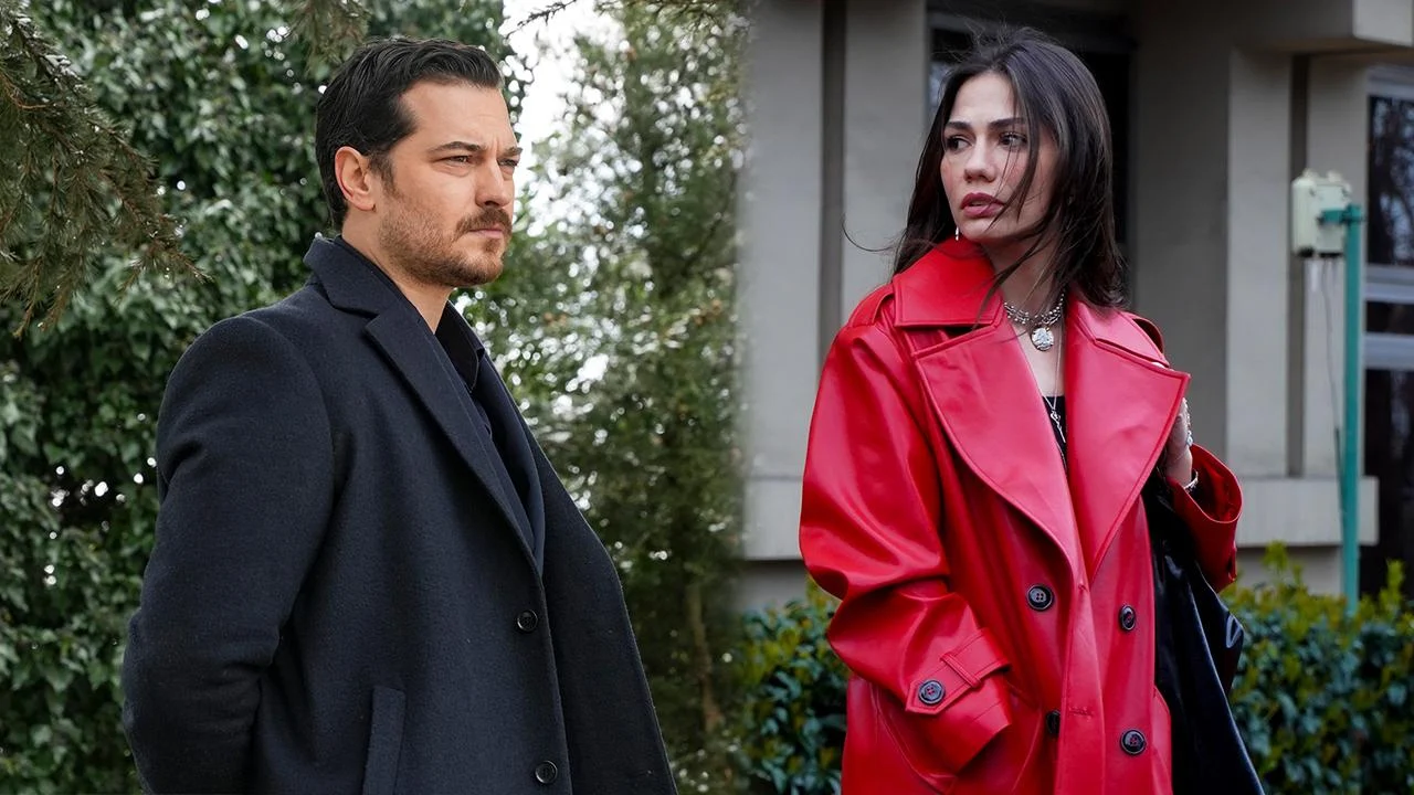 Çağatay Ulusoy como Eşref e Demet Özdemir como Nisan em O Sonho de Esref