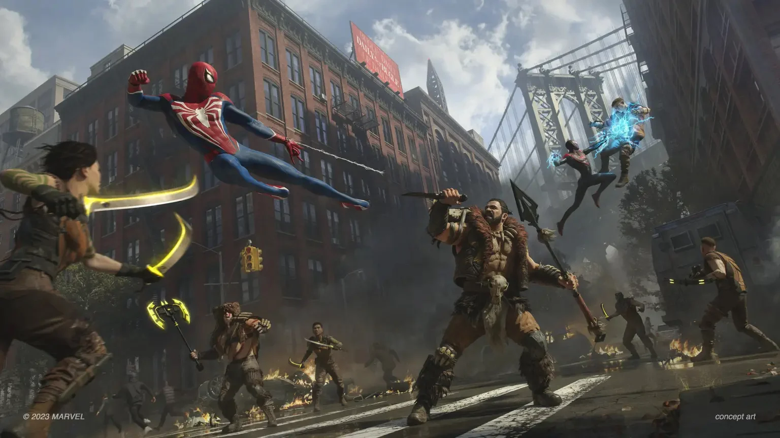 Peter Parker e Miles Morales em Marvel's Spider-Man 2