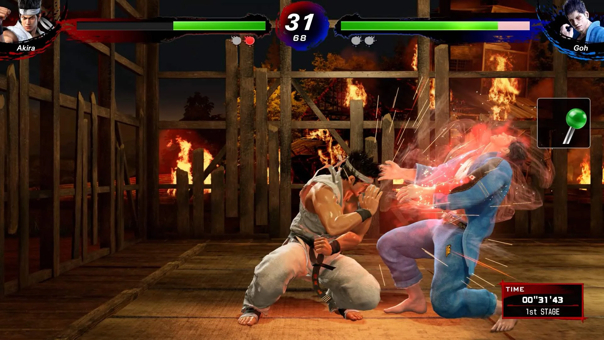 Combate de Virtua Fighter 5 R.E.V.O. World Stage no Nintendo Switch 2