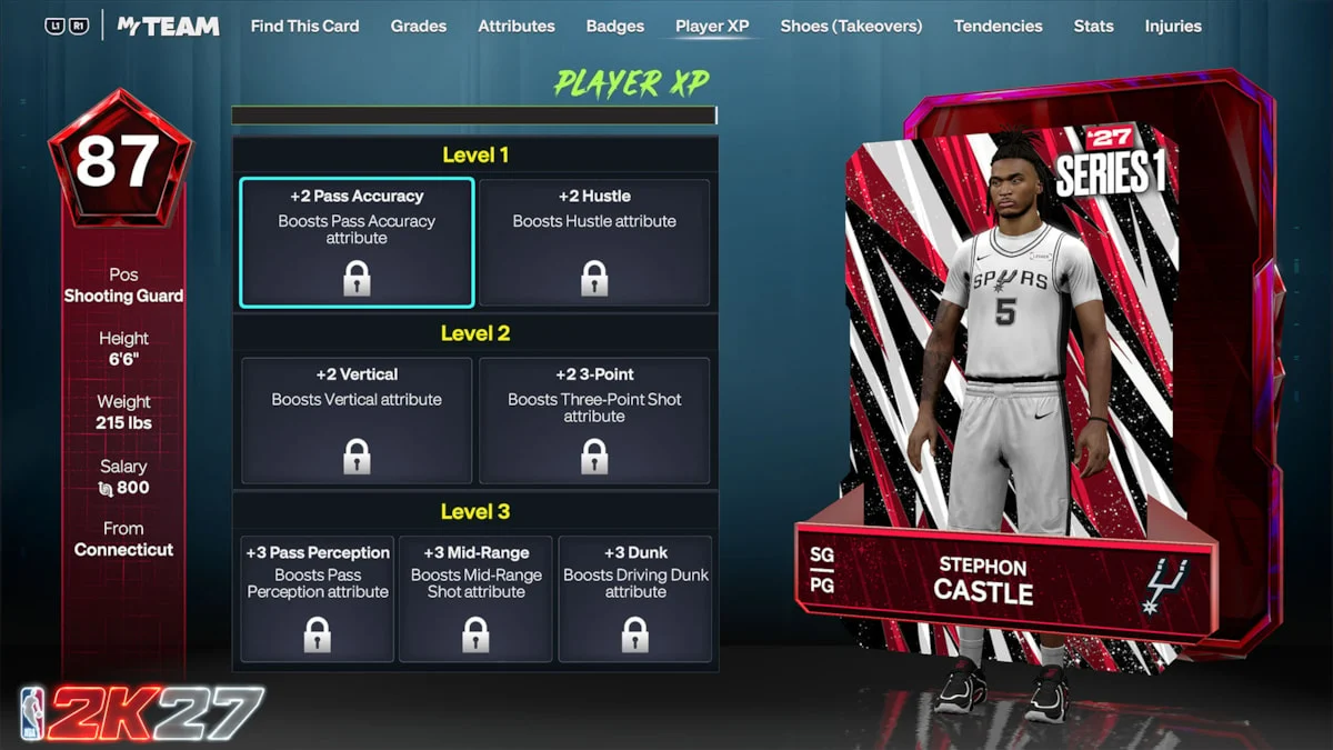 Sistema de XP dos jogadores no MyTEAM de NBA 2K27