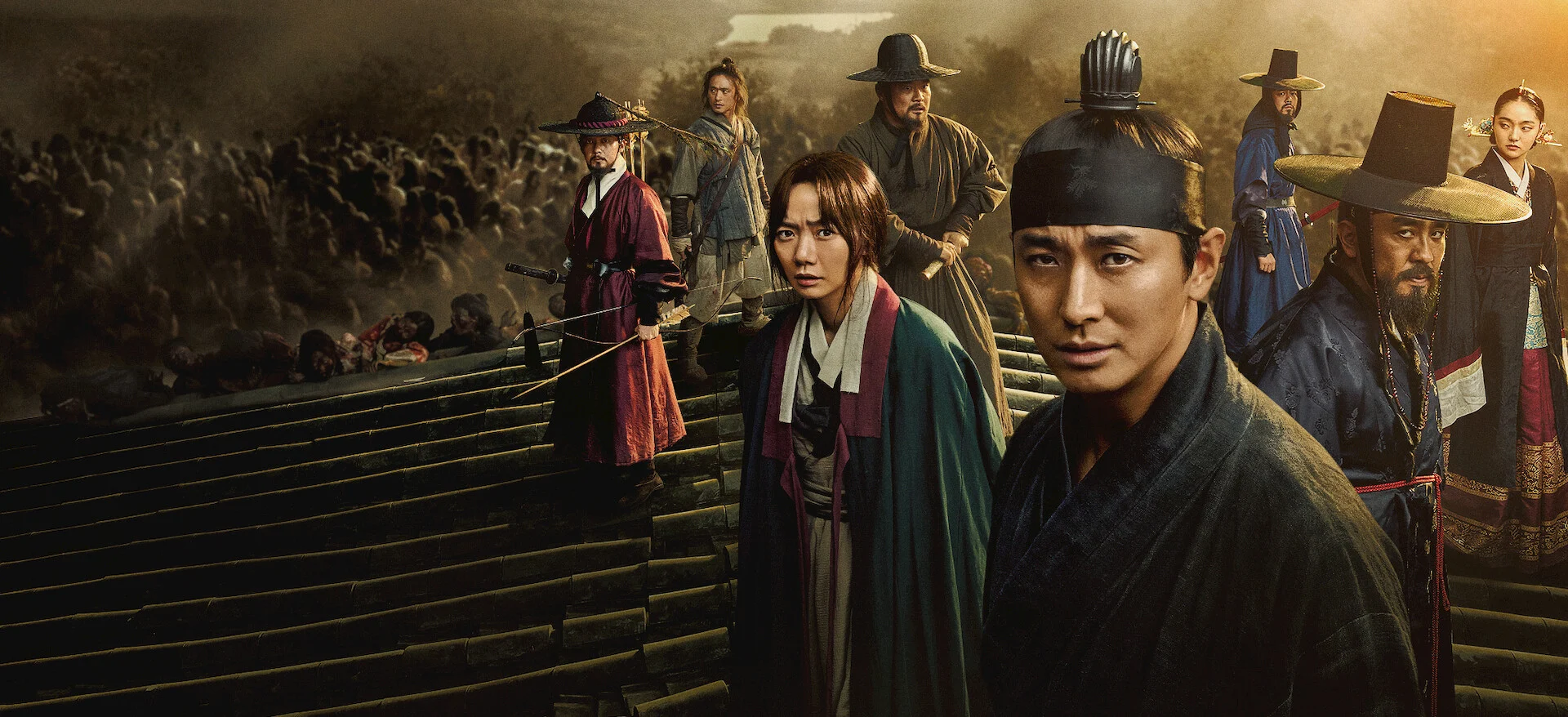 Cena de Kingdom, série coreana de época com zumbis