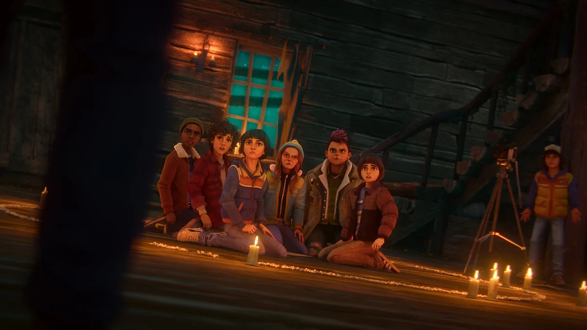 Clube de Investigadores de Hawkins reunido em Stranger Things Histórias de 85