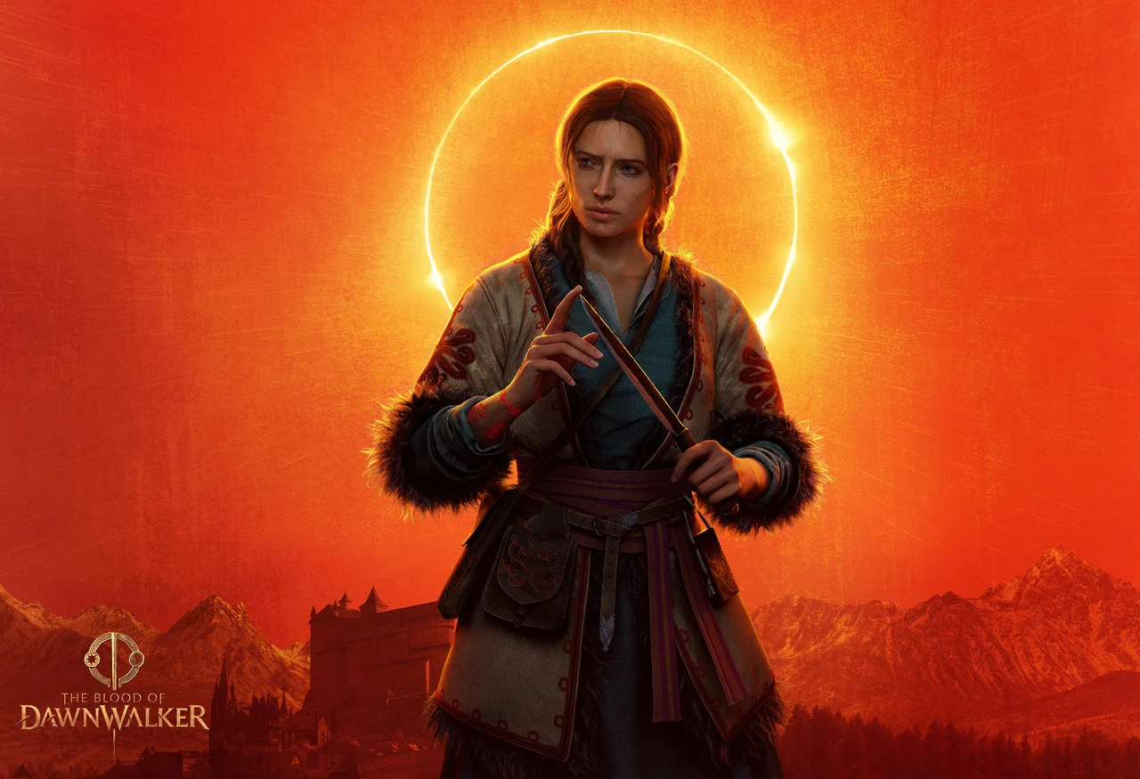 Anca segura uma adaga sob o eclipse vermelho de? em The Blood of Dawnwalker