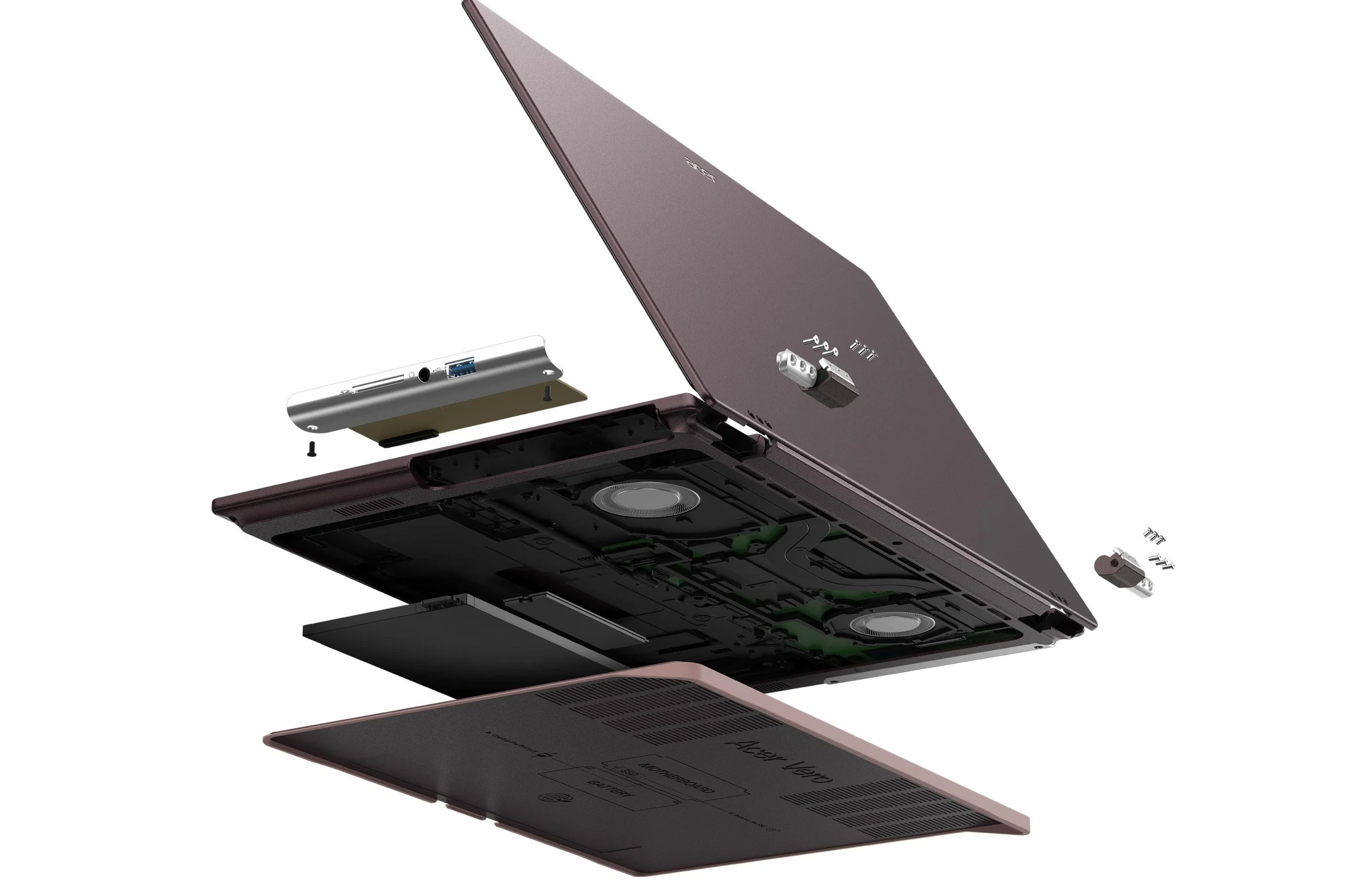Componentes internos do notebook Acer Vero 16