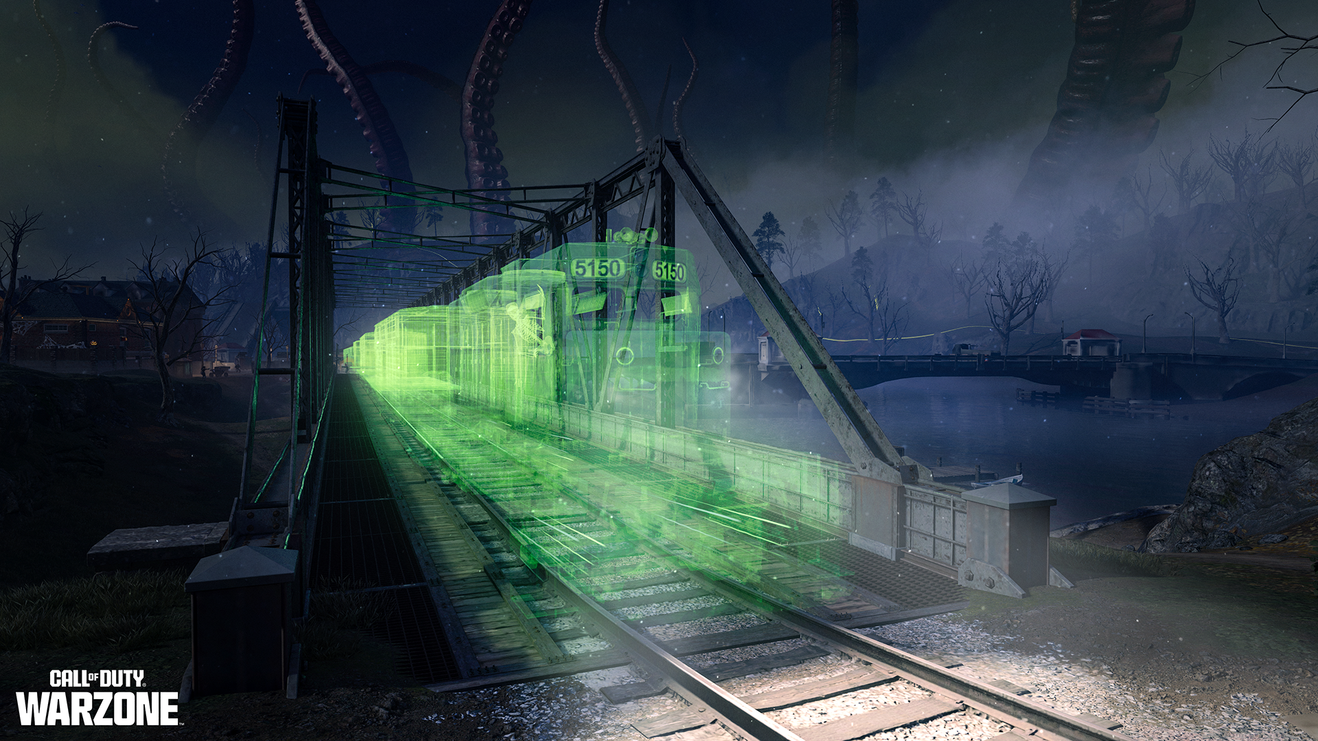 Trem Fantasma de Haunted Hollow no Call of Duty Warzone