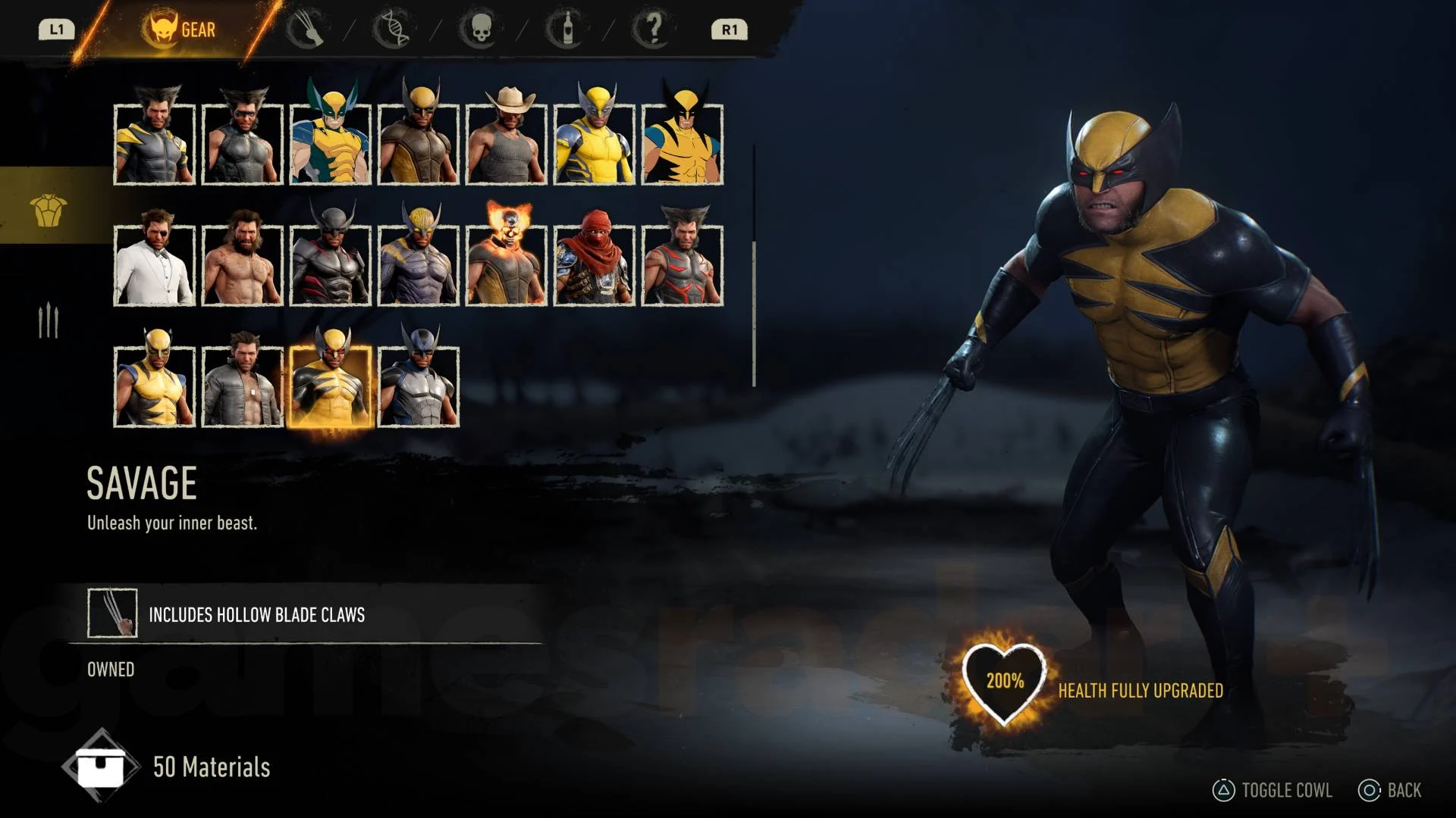 Traje Selvagem (Savage) em Marvel's Wolverine