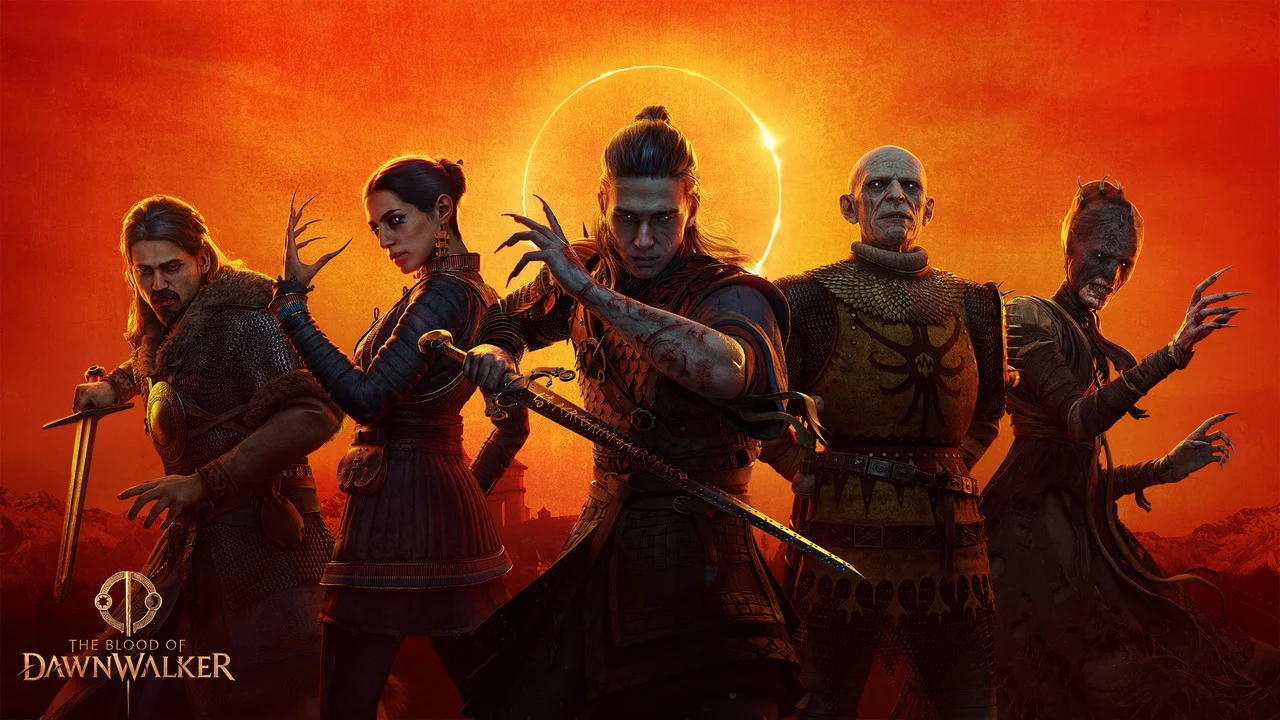 Coen acompanhado por Anca, Lacra, Marat e outros personagens de Dawnwalker