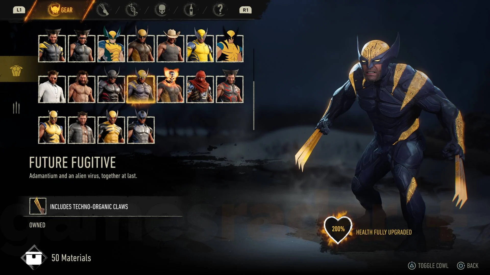 Traje Future Fugitive em Marvel's Wolverine