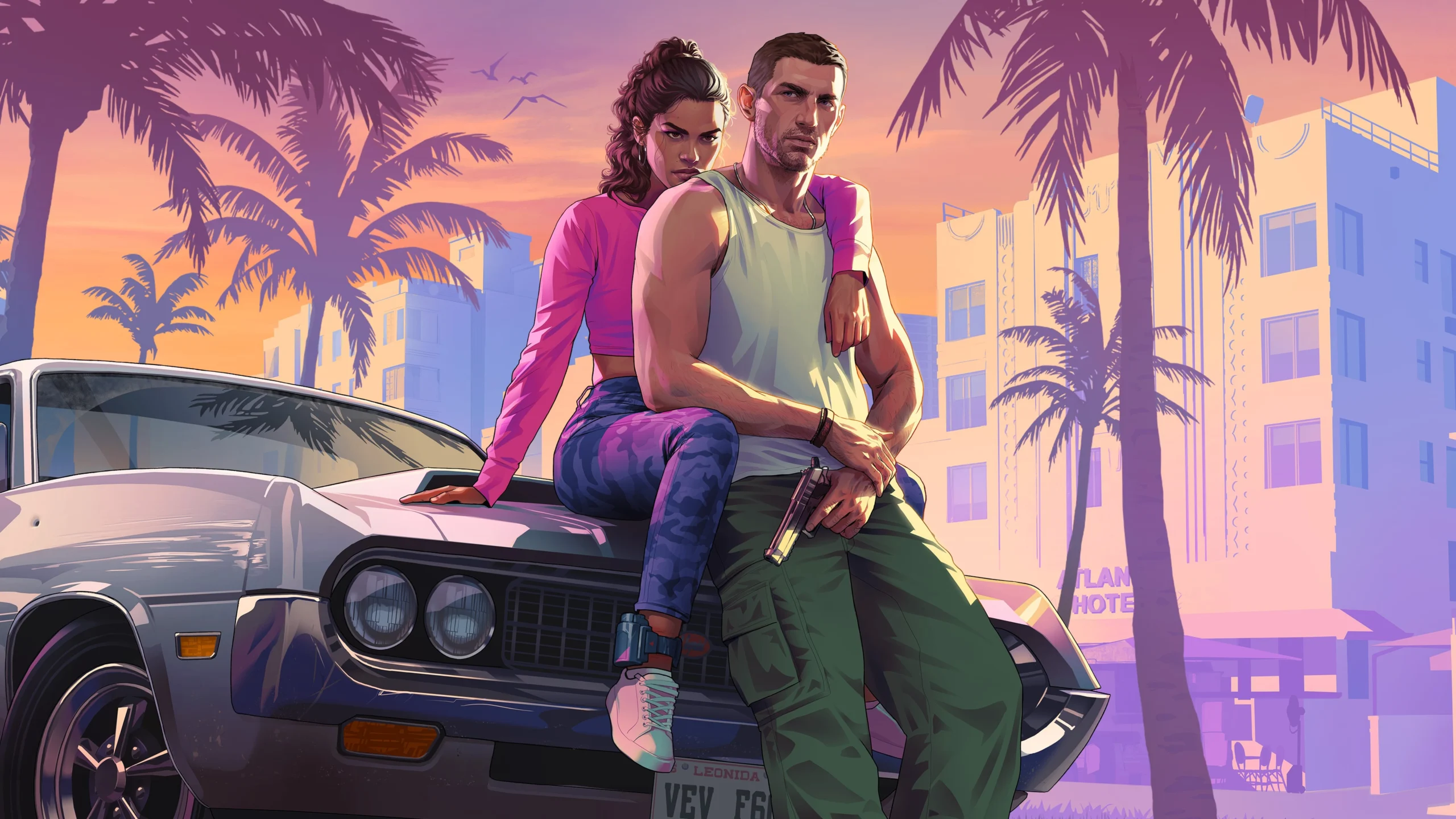 Jason Duval e Lucia Caminos em arte oficial de GTA 6