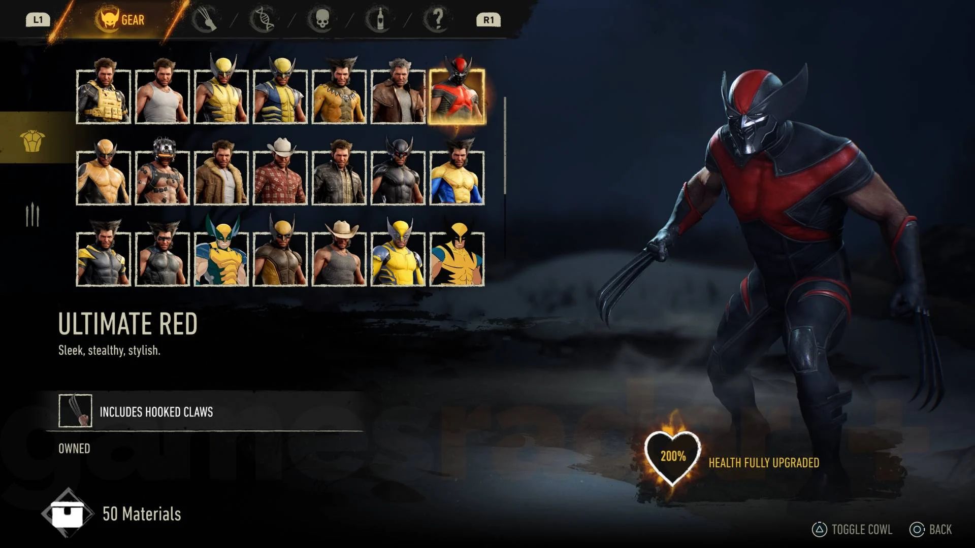 Traje Ultimate Red em Marvel's Wolverine